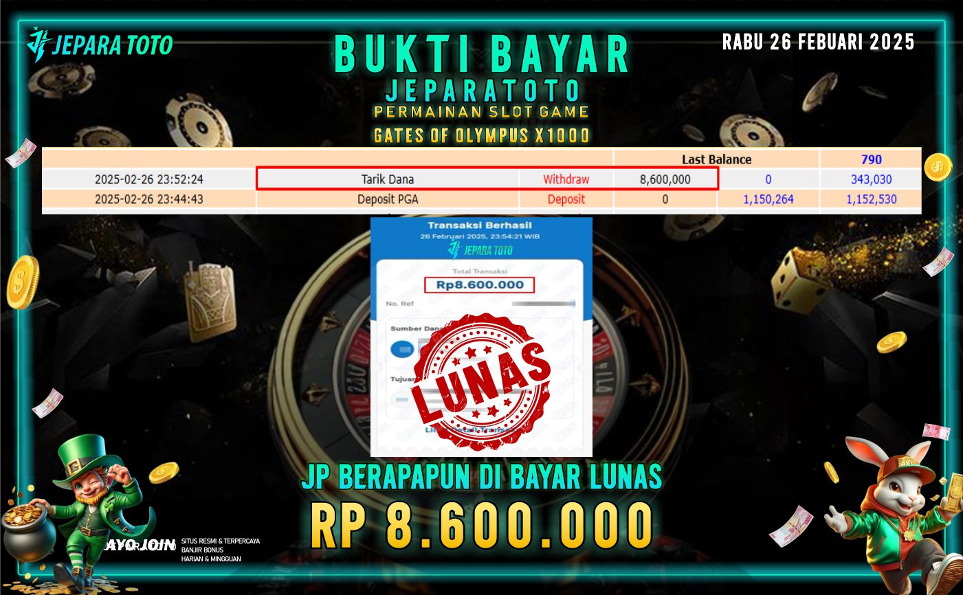 BUKTI KEMENANGAN SLOT GATES OF OLYMPUS X1000 MEMBER JEPARATOTO