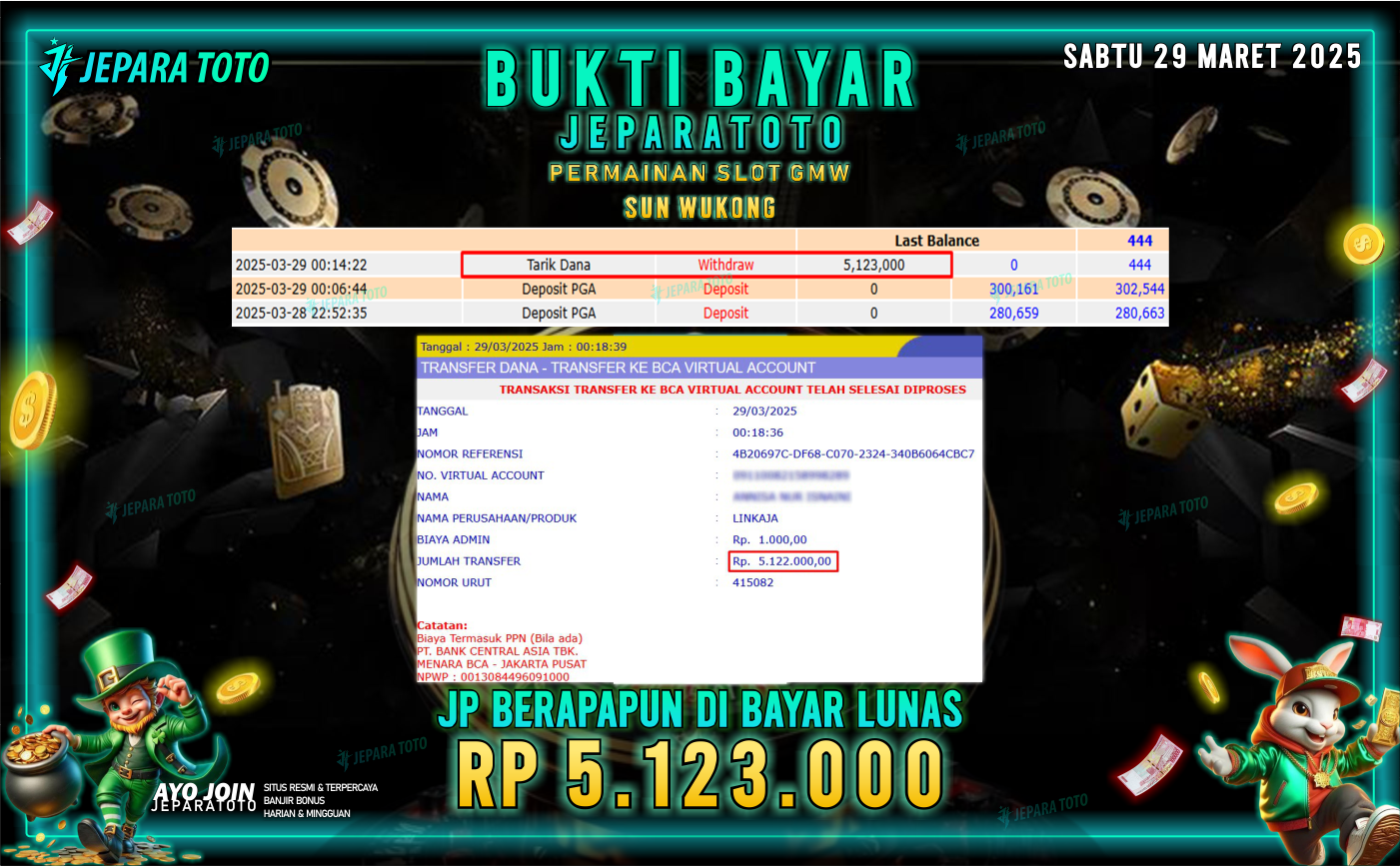 BUKTI KEMENANGAN MEMBER JEPARATOTO SLOT GMW | GAME SUN WUKONG