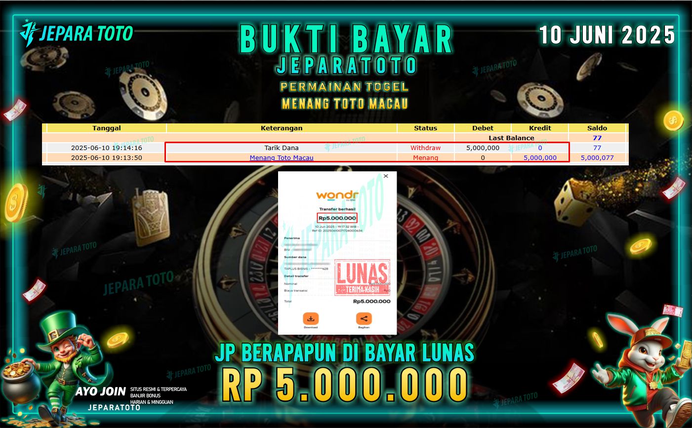 UKTI KEMENANGAN MEMBER JEPARATOTO | TOTO MACAU