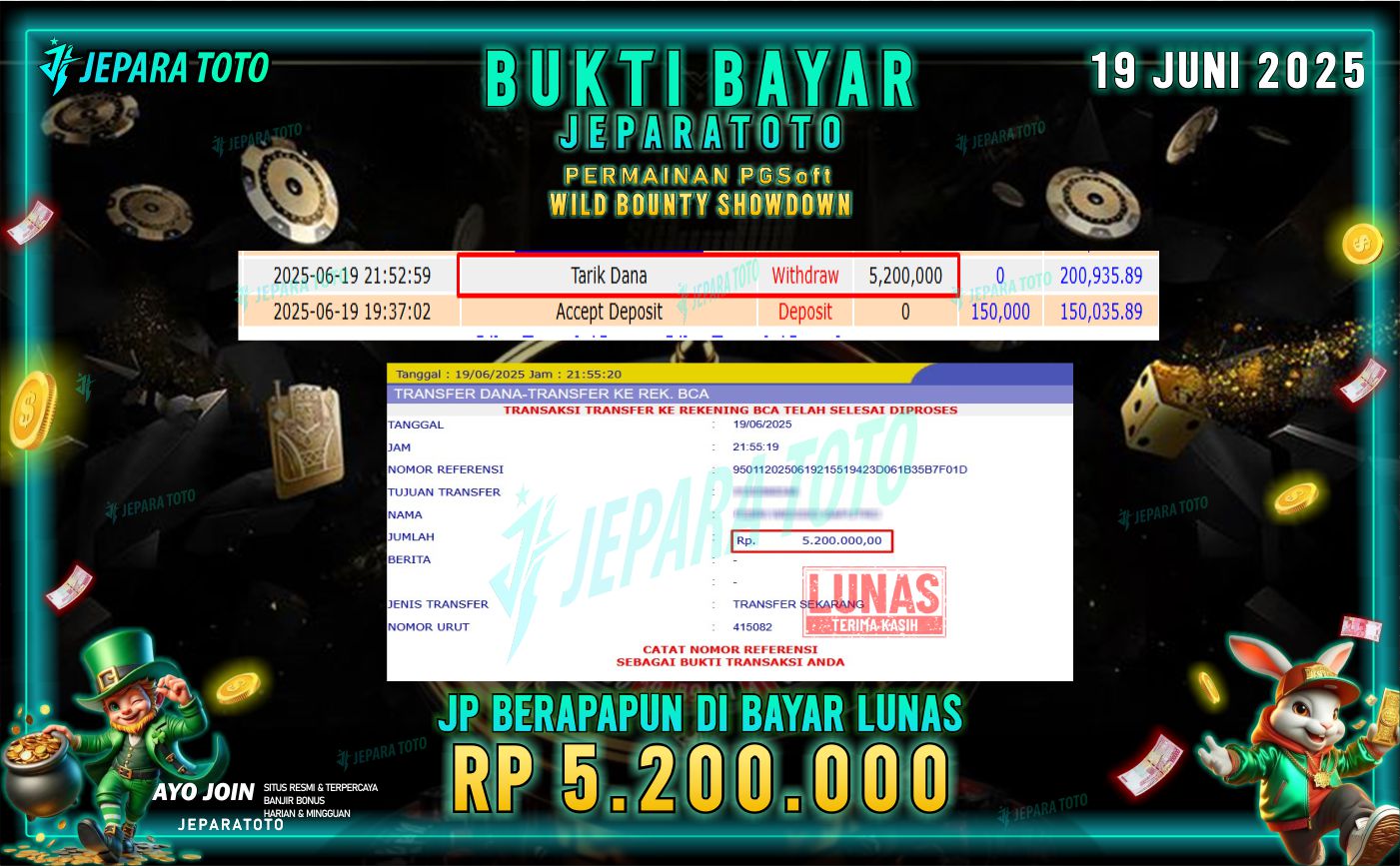 BUKTI KEMENANGAN MEMBER JEPARATOTO | WILD BOUNTY SHOWDOWN