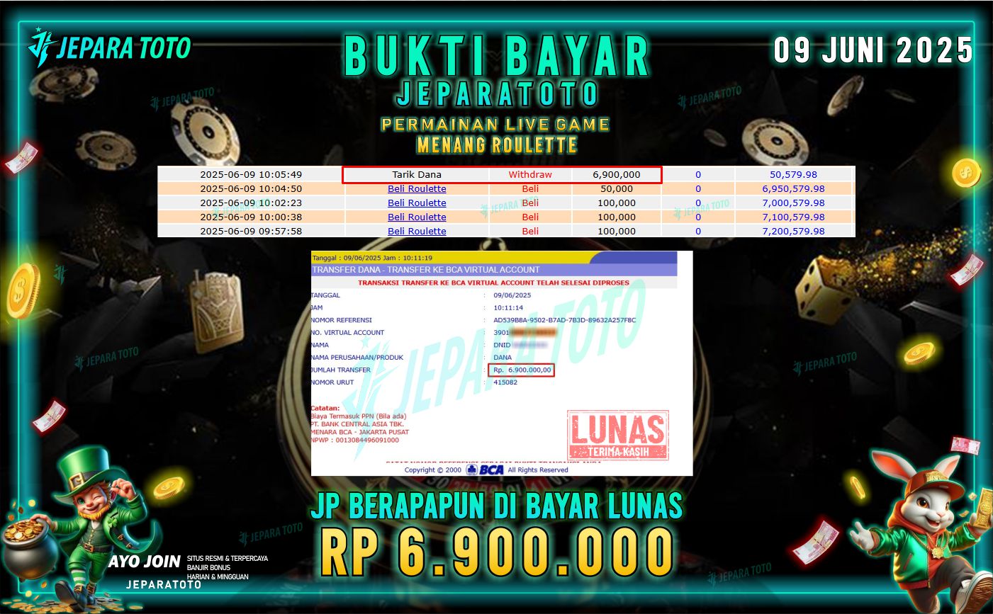 BUKTI KEMENANGAN MEMBER JEPARATOTO | MENANG ROULETTE
