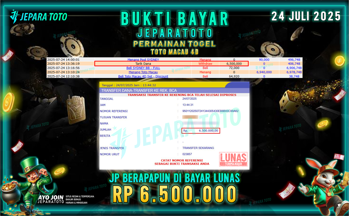 BUKTI KEMENANGAN MEMBER JEPARATOTO | TOTO MACAU 4D