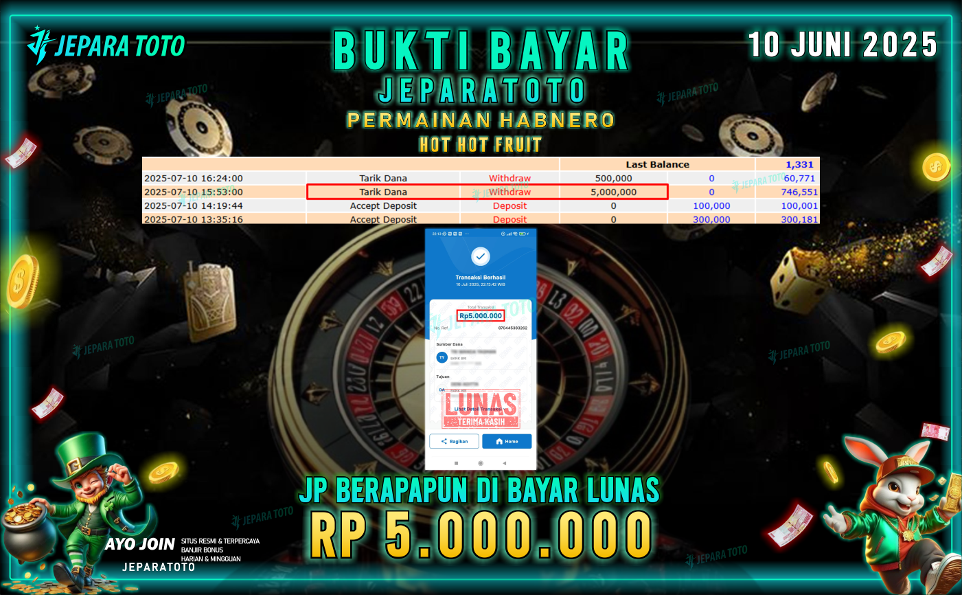 BUKTI KEMENANGAN MEMBER JEPARATOTO | HOT HOT FRUIT