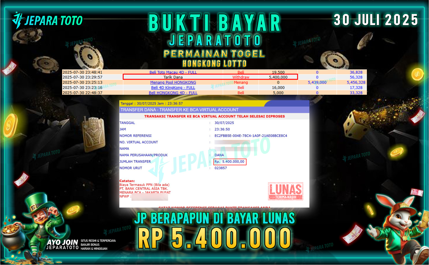BUKTI KEMENANGAN MEMBER JEPARATOTO | HONGKONG LOTTO