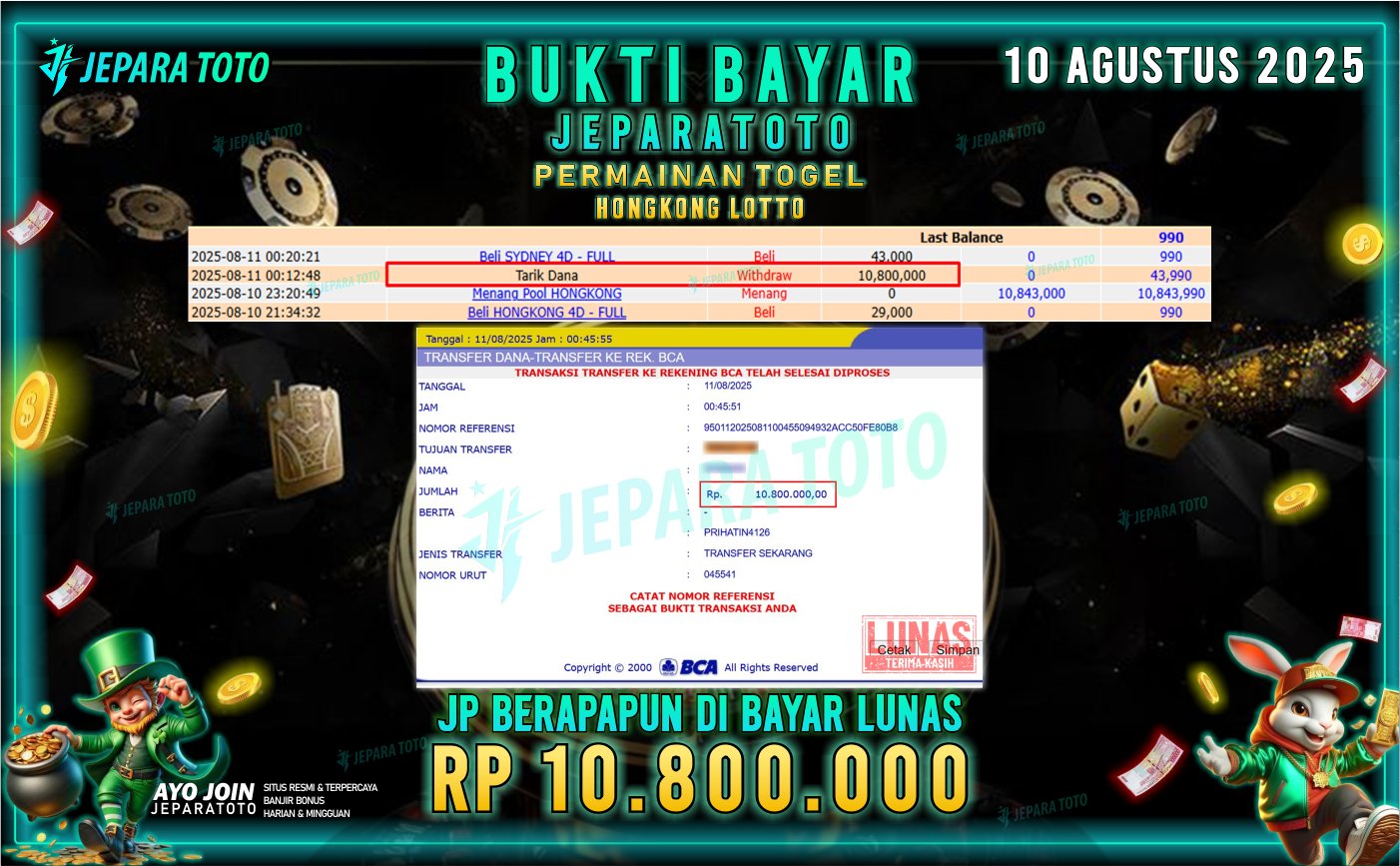 BUKTI KEMENANGAN MEMBER JEPARATOTO | HONGKONG LOTTO