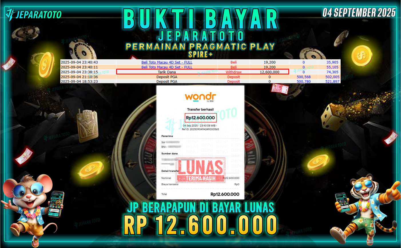 BUKTI KEMENANGAN MEMBER JEPARATOTO | SPIRE +