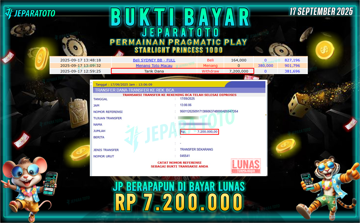 BUKTI KEMENANGAN MEMBER JEPARATOTO | OLYMPUS WINS