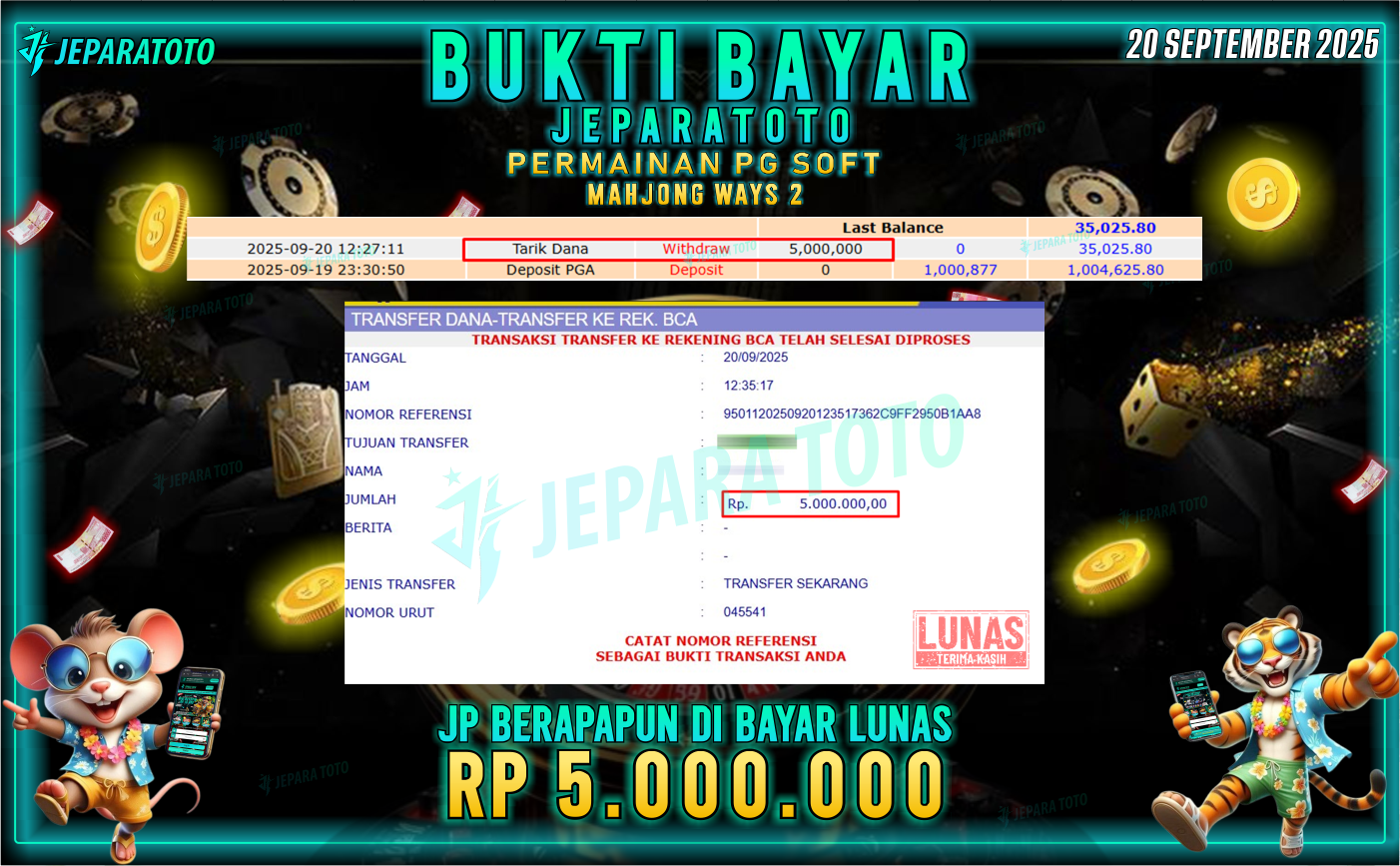 BUKTI KEMENANGAN MEMBER JEPARATOTO | MAHJONG WAYS 2