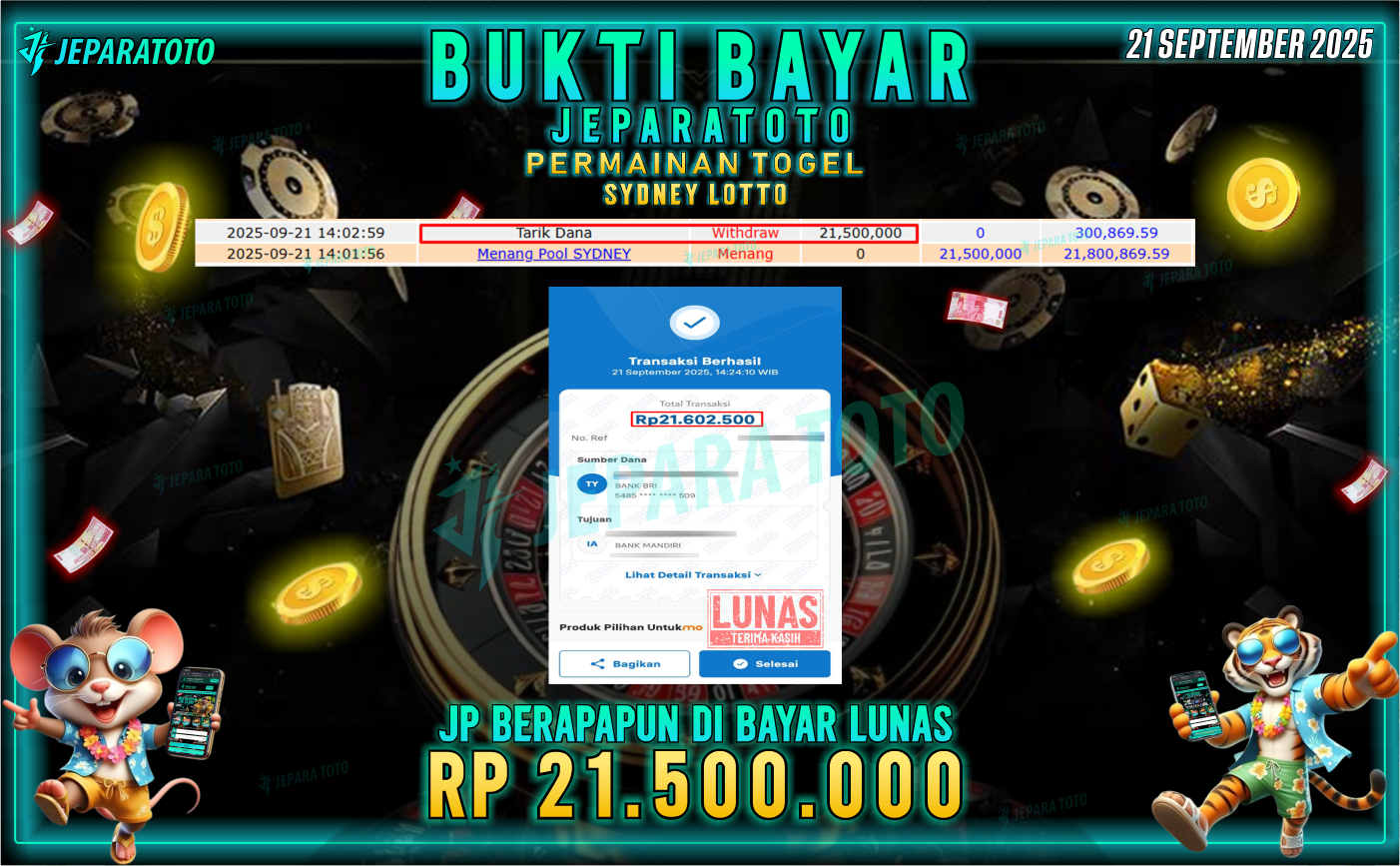 BUKTI KEMENANGAN MEMBER JEPARATOTO | SDYNEY LOTTO