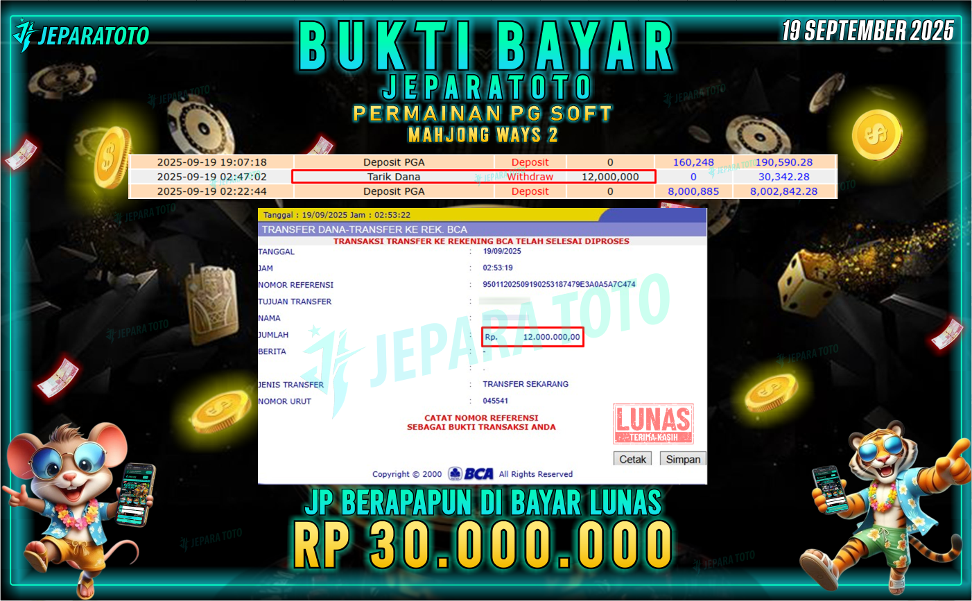 BUKTI KEMENANGAN MEMBER JEPARATOTO | MAHJONG WAYS 2