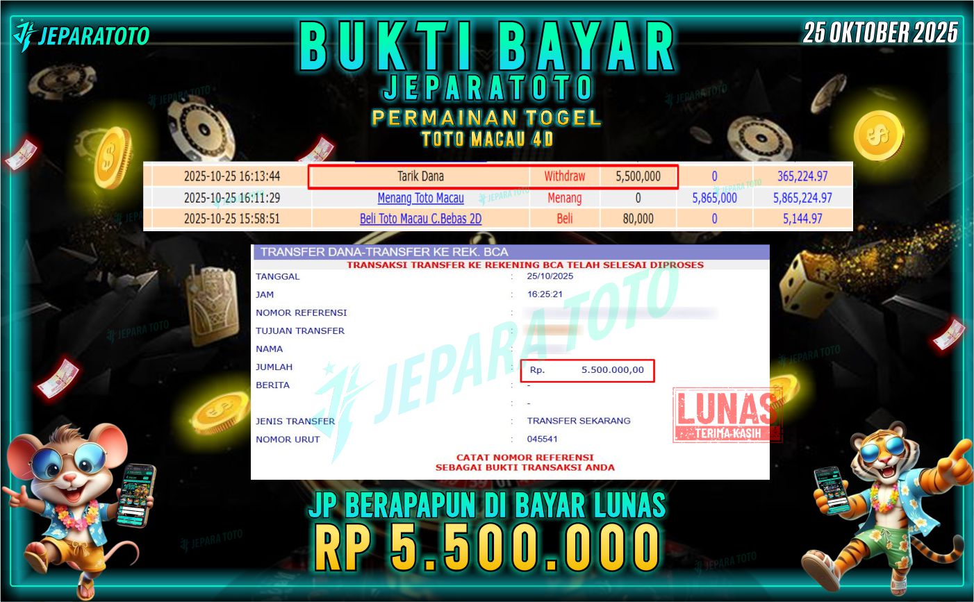 BUKTI KEMENANGAN MEMBER JEPARATOTO | TOTO MACAU