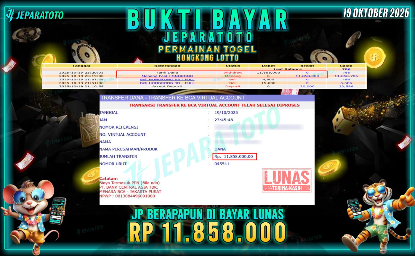 BUKTI KEMENANGAN MEMBER JEPARATOTO | HONGKONG LOTTO