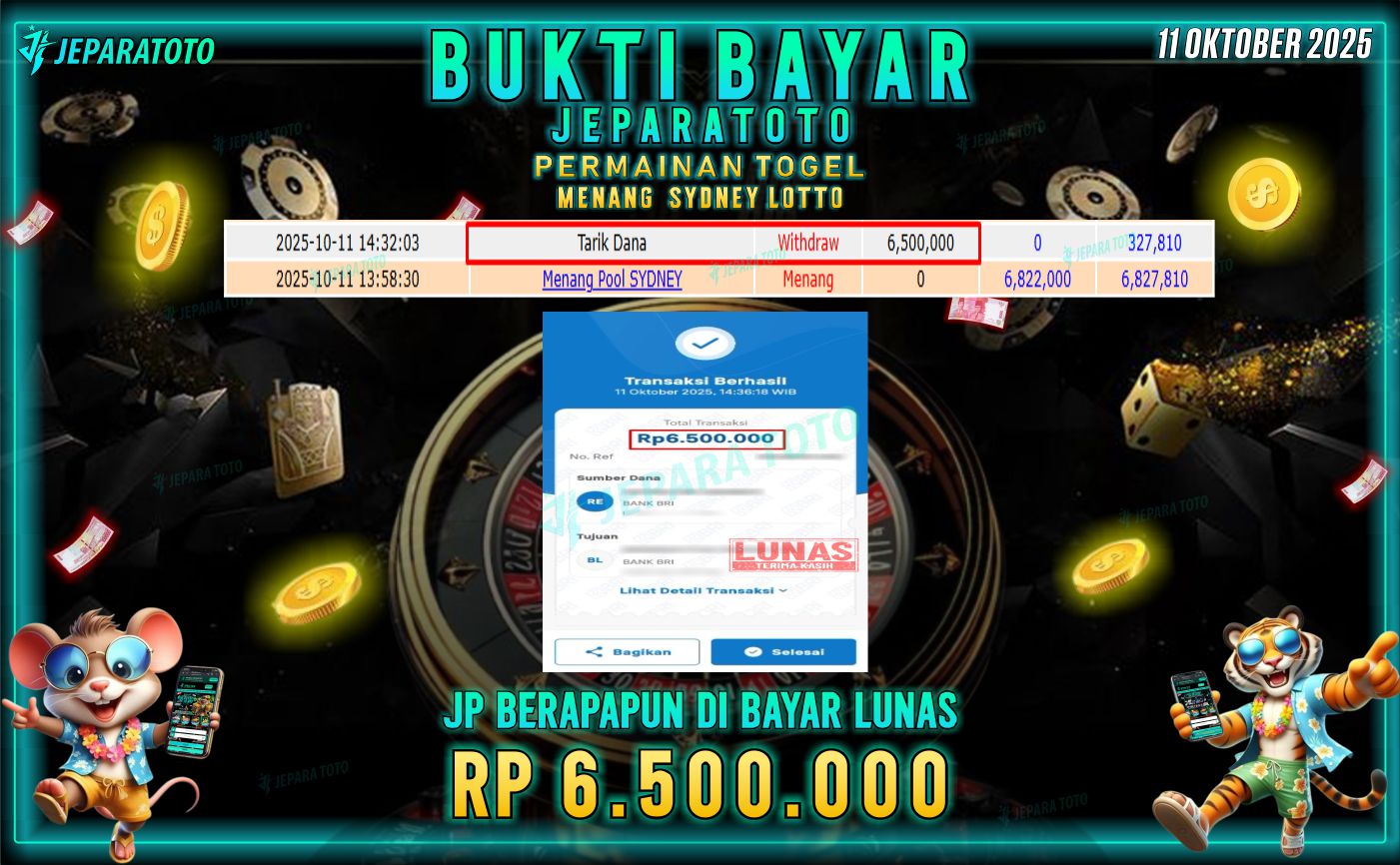 BUKTI KEMENANGAN MEMBER JEPARATOTO | SYDNEY LOTTO