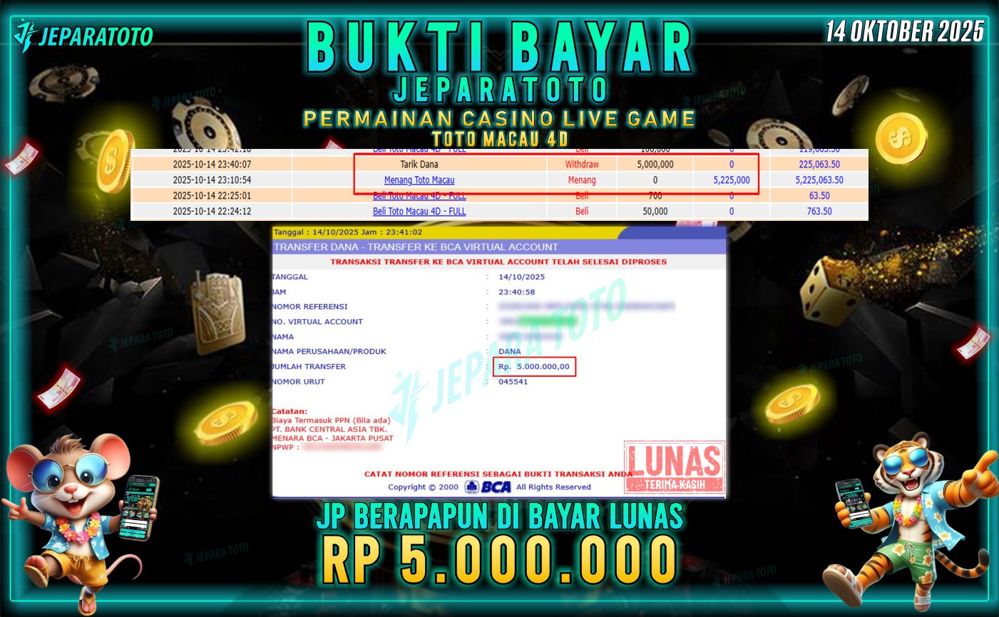 BUKTI KEMENANGAN MEMBER JEPARATOTO | TOTO MACAU 4D