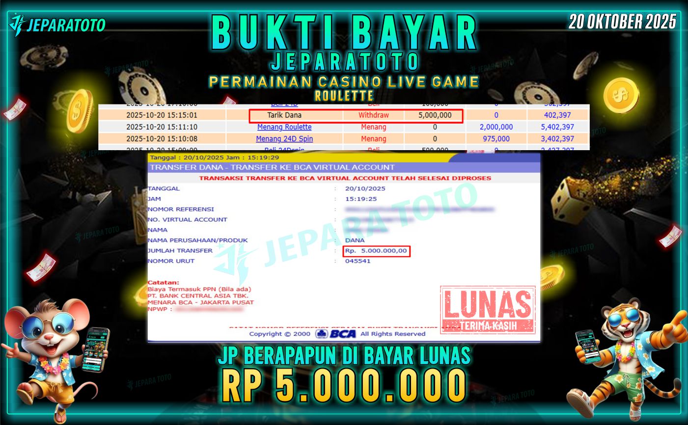 BUKTI KEMENANGAN MEMBER JEPARATOTO | ROULETTE