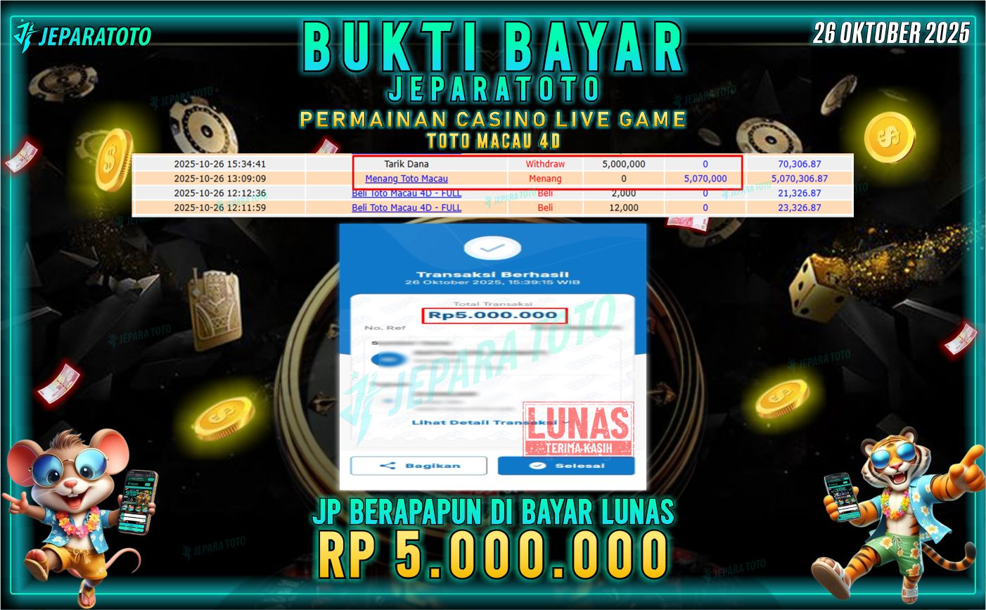 BUKTI KEMENANGAN MEMBER JEPARATOTO | TOTO MACAU 4D