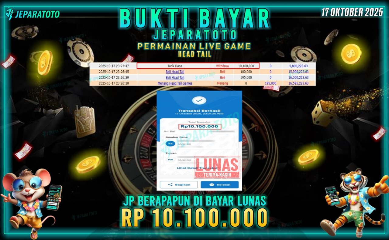 BUKTI KEMENANGAN MEMBER JEPARATOTO | HEAD TAIL