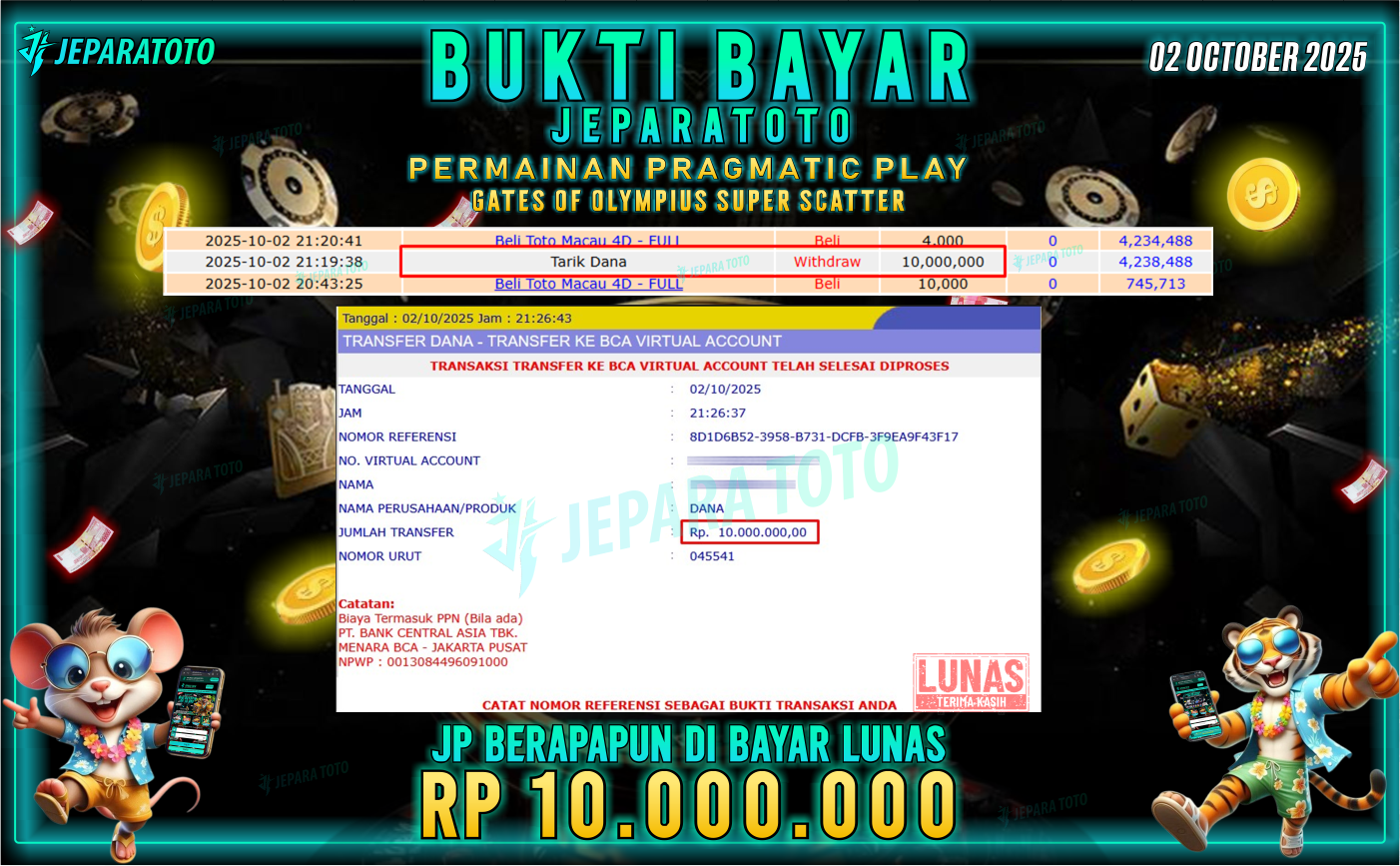 BUKTI KEMENANGAN MEMBER JEPARATOTO | TAIWAN POOLS