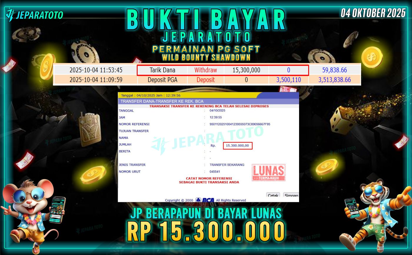 BUKTI KEMENANGAN MEMBER JEPARATOTO | WILY BOUNTY SHAWDOWN
