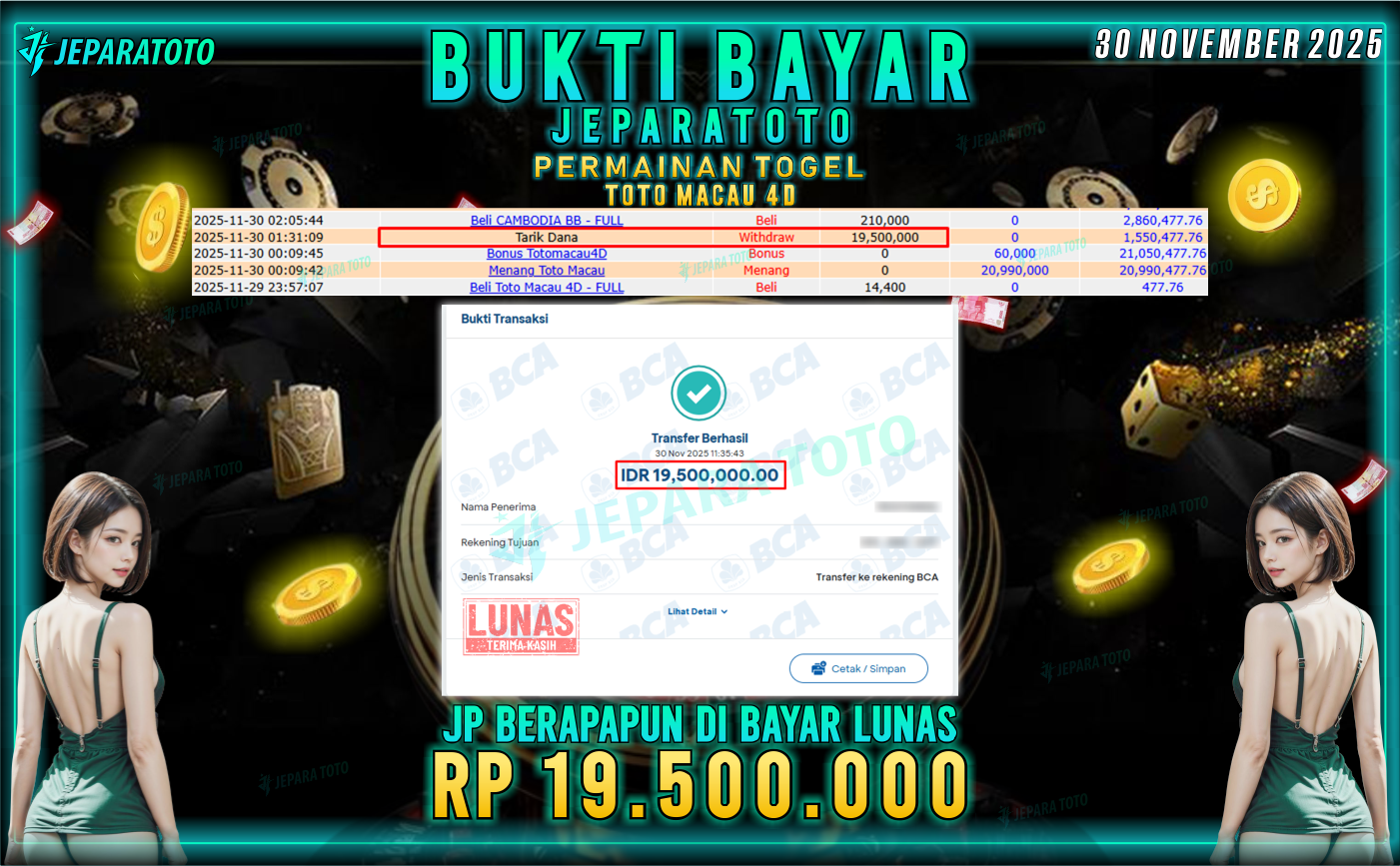 BUKTI KEMENANGAN MEMBER JEPARATOTO | TOTO MACAU 4D