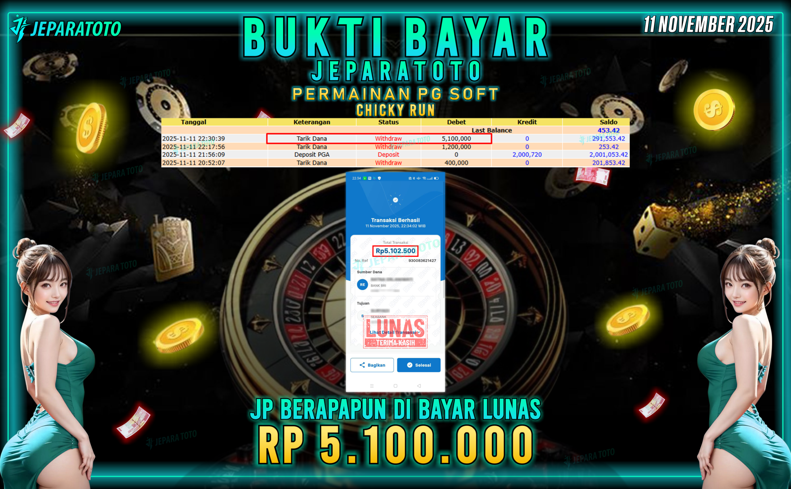 BUKTI KEMENANGAN MEMBER JEPARATOTO | CHICKY RUN