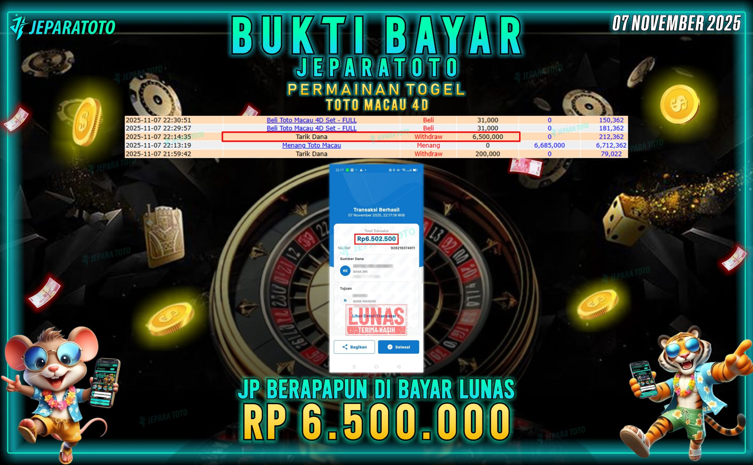 BUKTI KEMENANGAN MEMBER JEPARATOTO | TOTO MACAU 4D