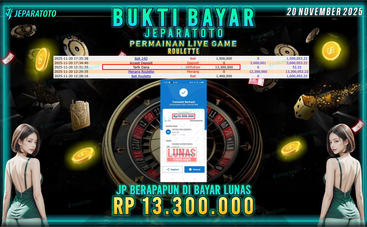 BUKTI KEMENANGAN MEMBER JEPARATOTO | ROULETTE