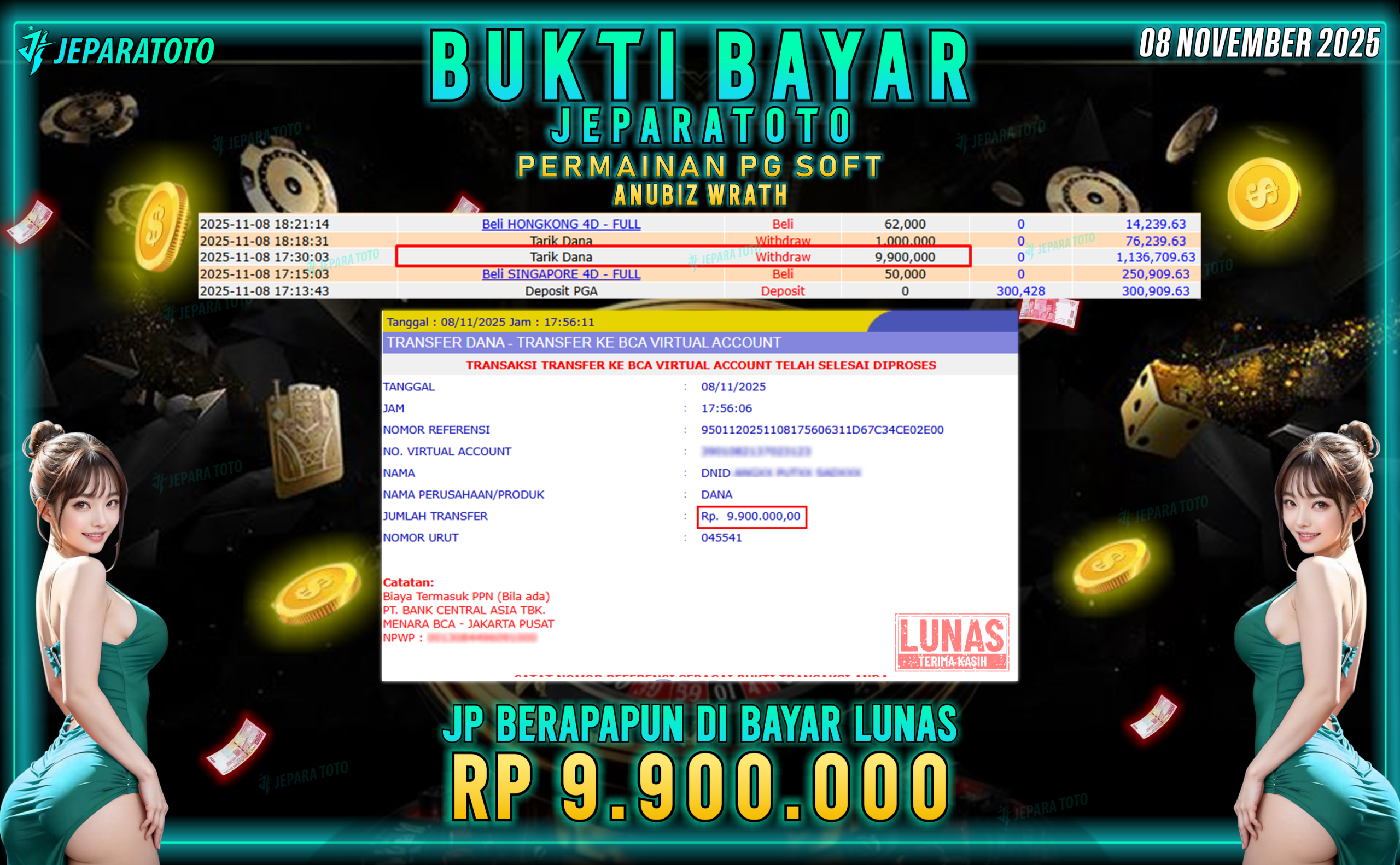 BUKTI KEMENANGAN MEMBER JEPARATOTO | ANUBIZ WRATH