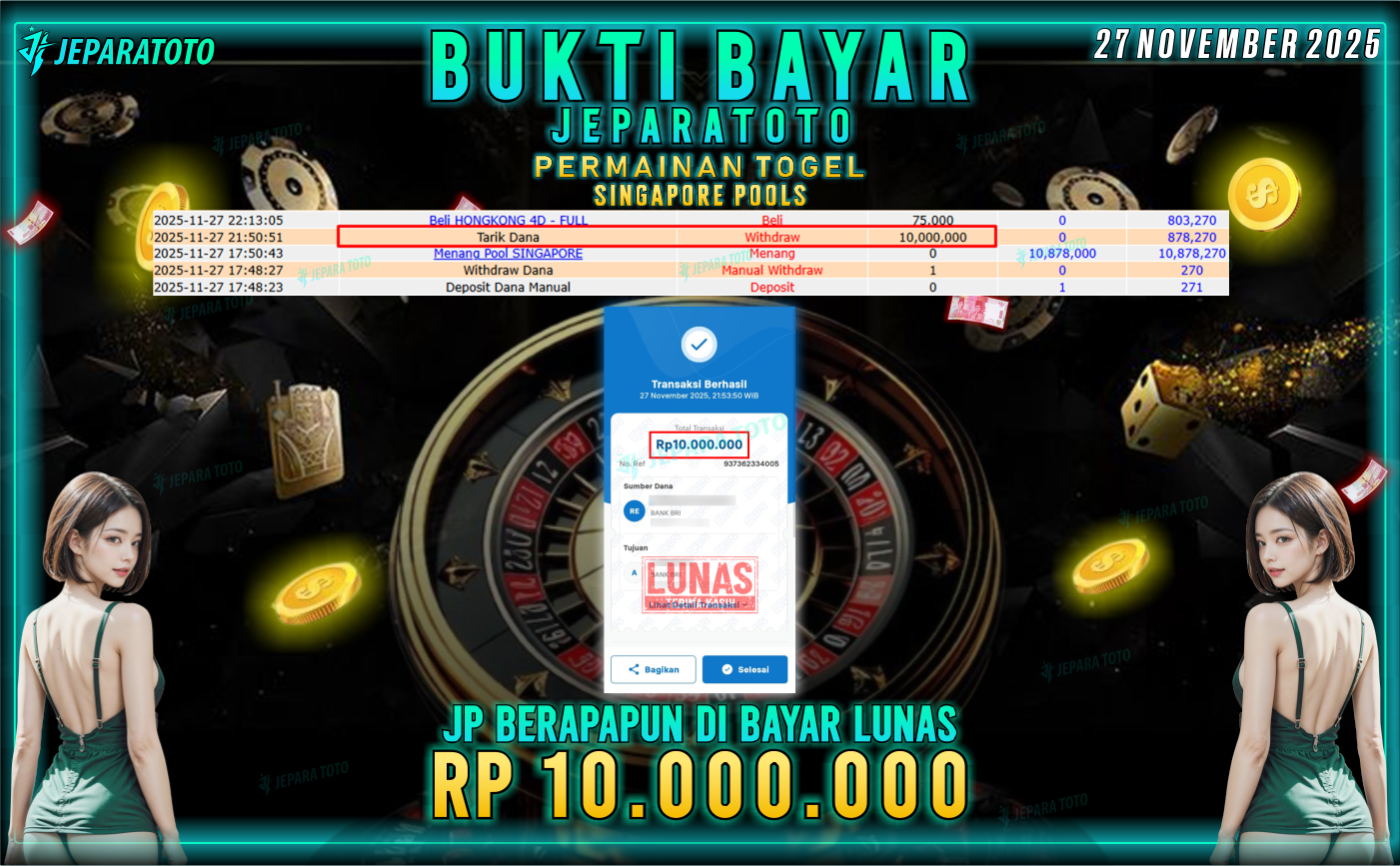 BUKTI KEMENANGAN MEMBER JEPARATOTO | SINGAPORE POOLS