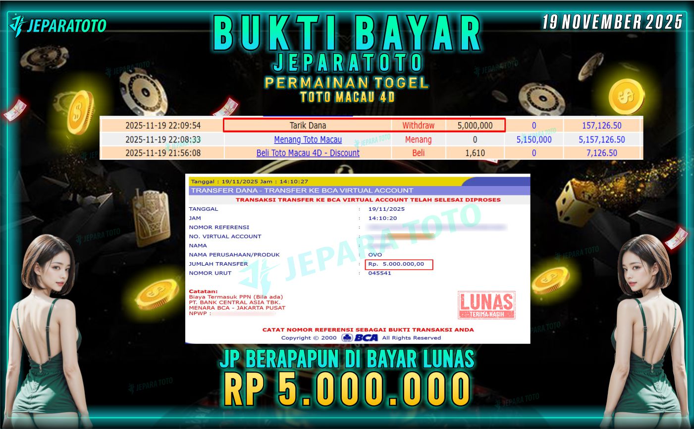 BUKTI KEMENANGAN MEMBER JEPARATOTO | TOTO MACAU