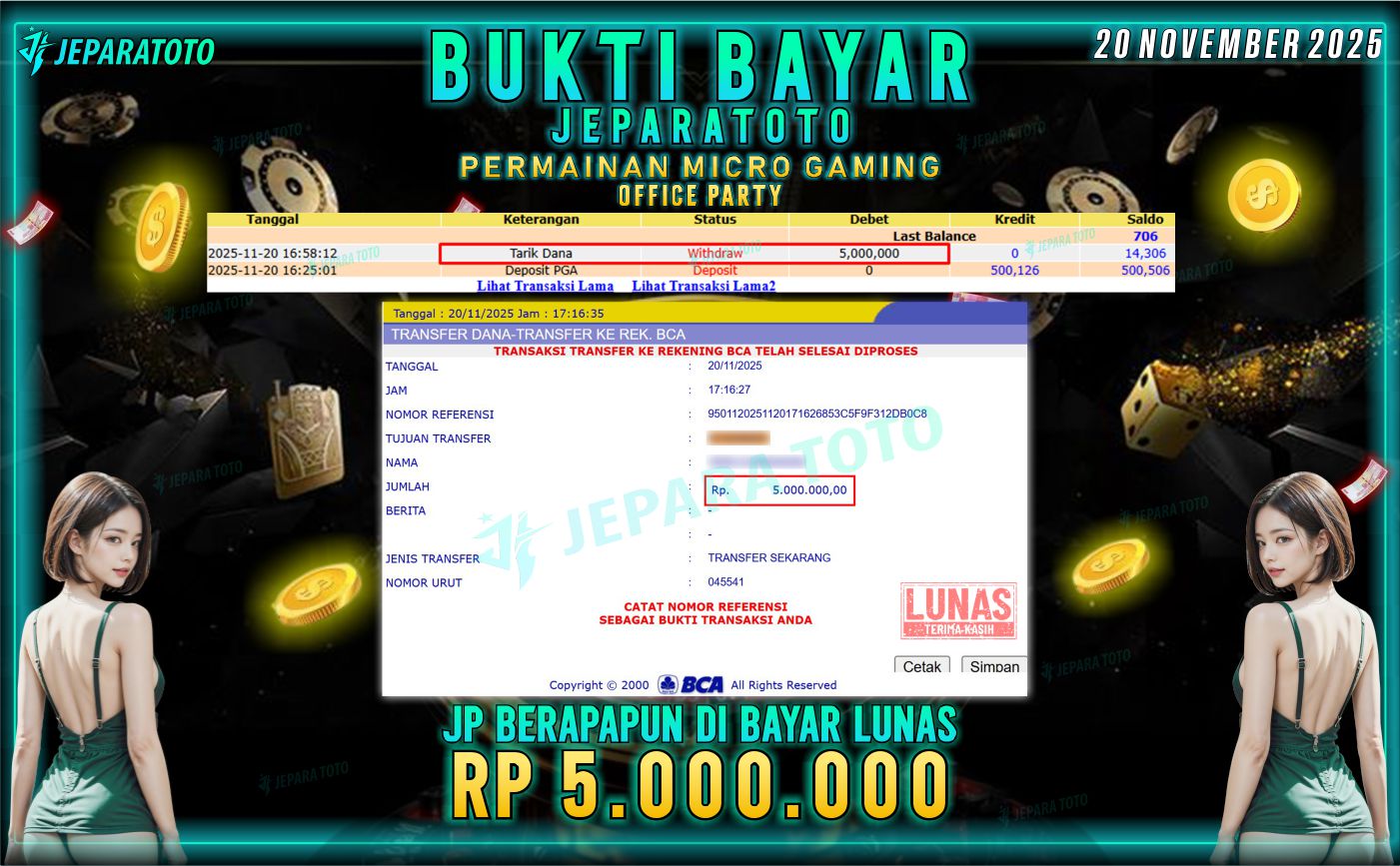 BUKTI KEMENANGAN MEMBER JEPARATOTO | OFFICE PARTY