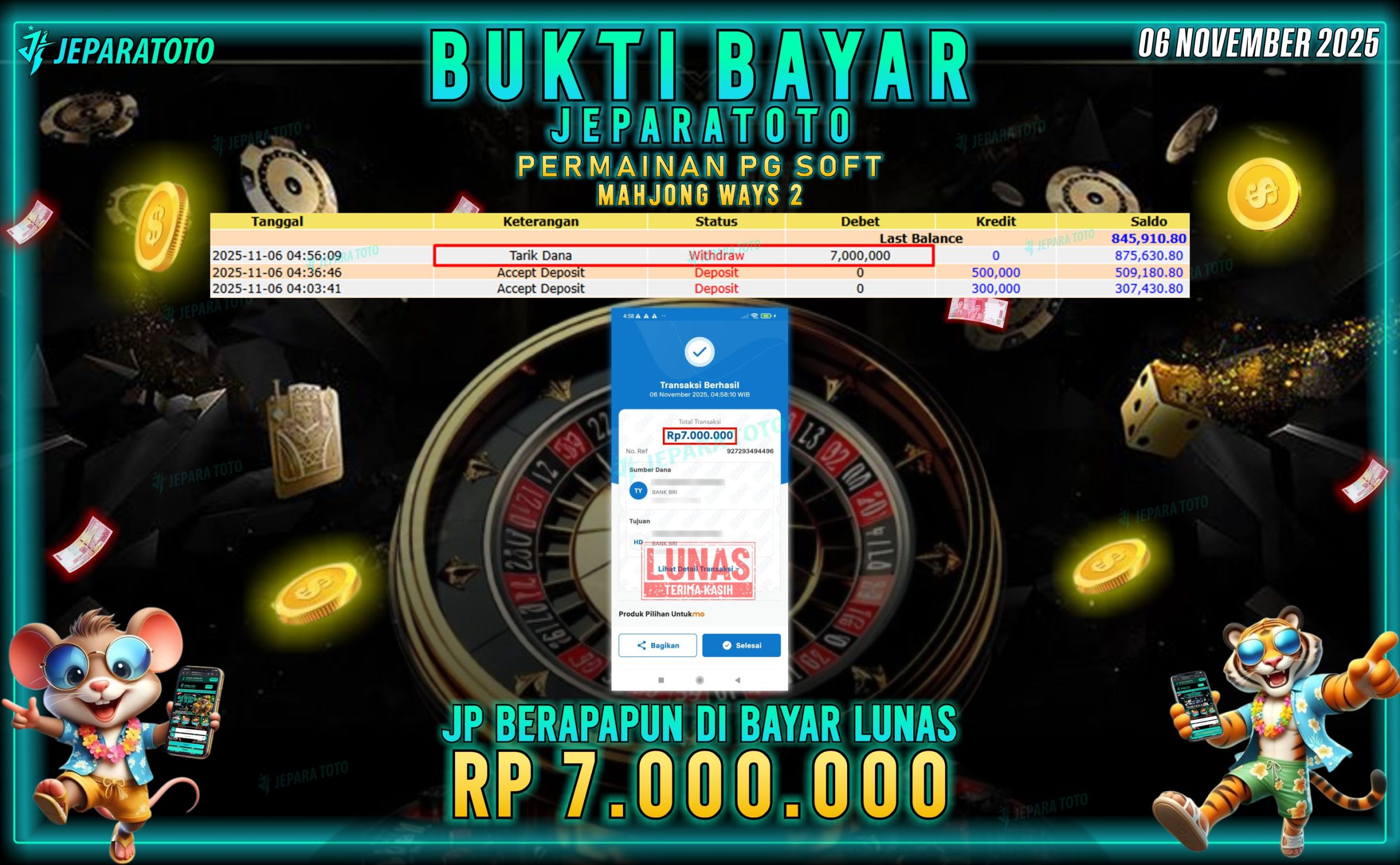 BUKTI KEMENANGAN MEMBER JEPARATOTO | MAHJONG WAYS 2