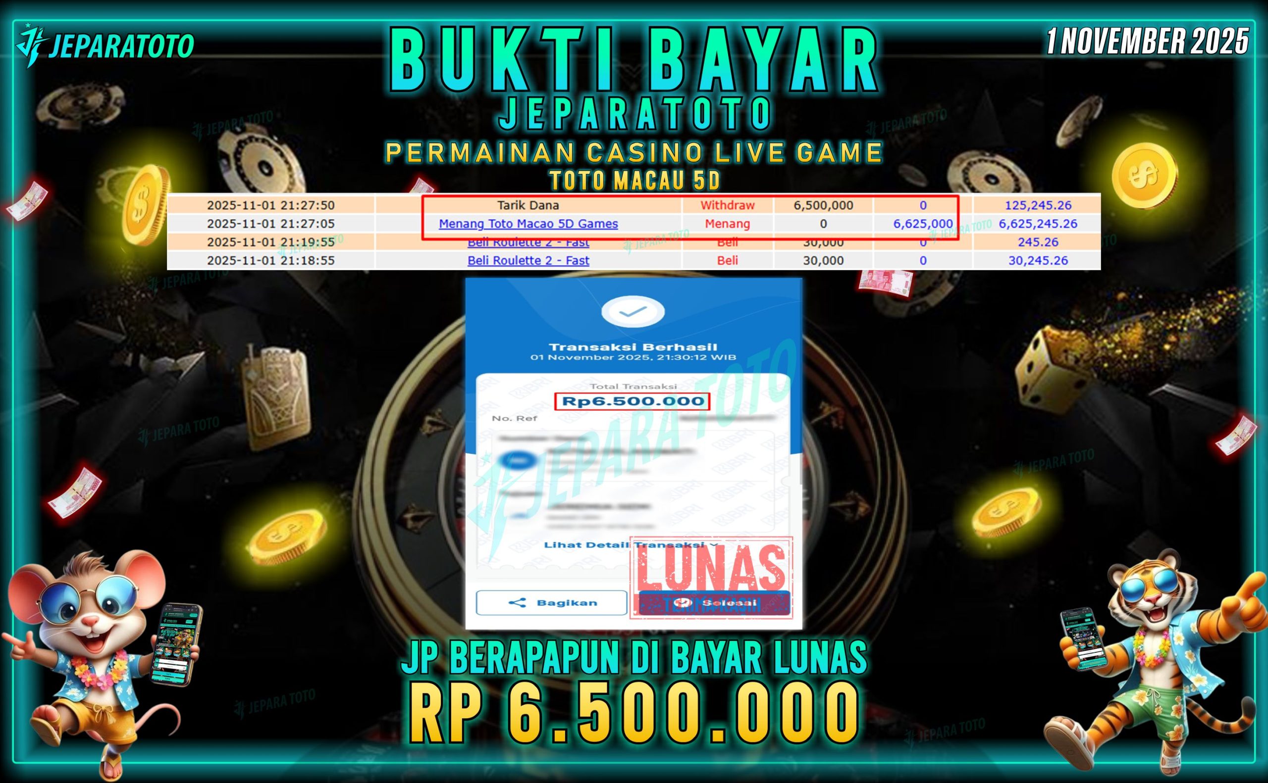 BUKTI KEMENANGAN MEMBER JEPARATOTO | TOTO MACAU 5D