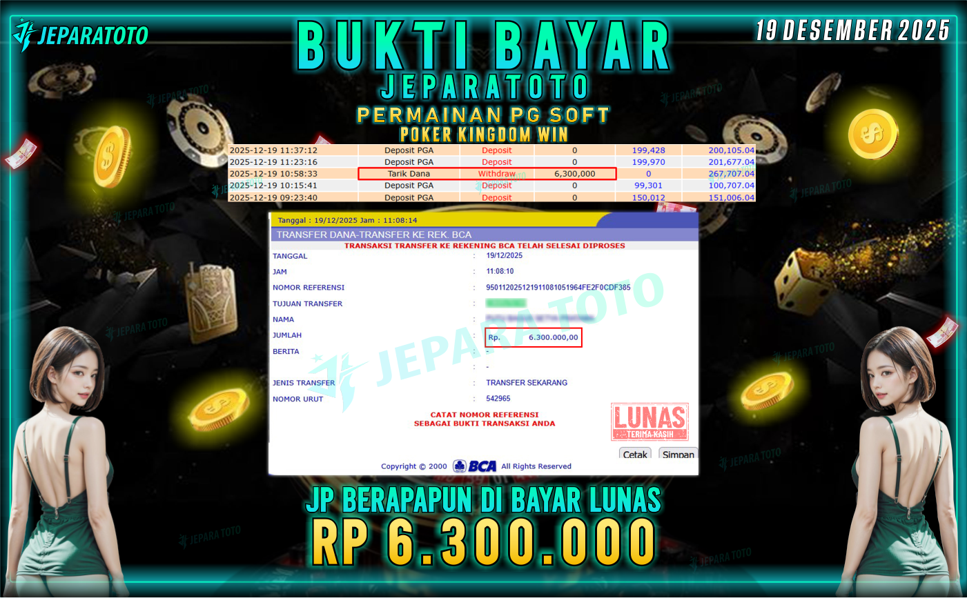BUKTI KEMENANGAN MEMBER JEPARATOTO | POKER KINGDOM WIN