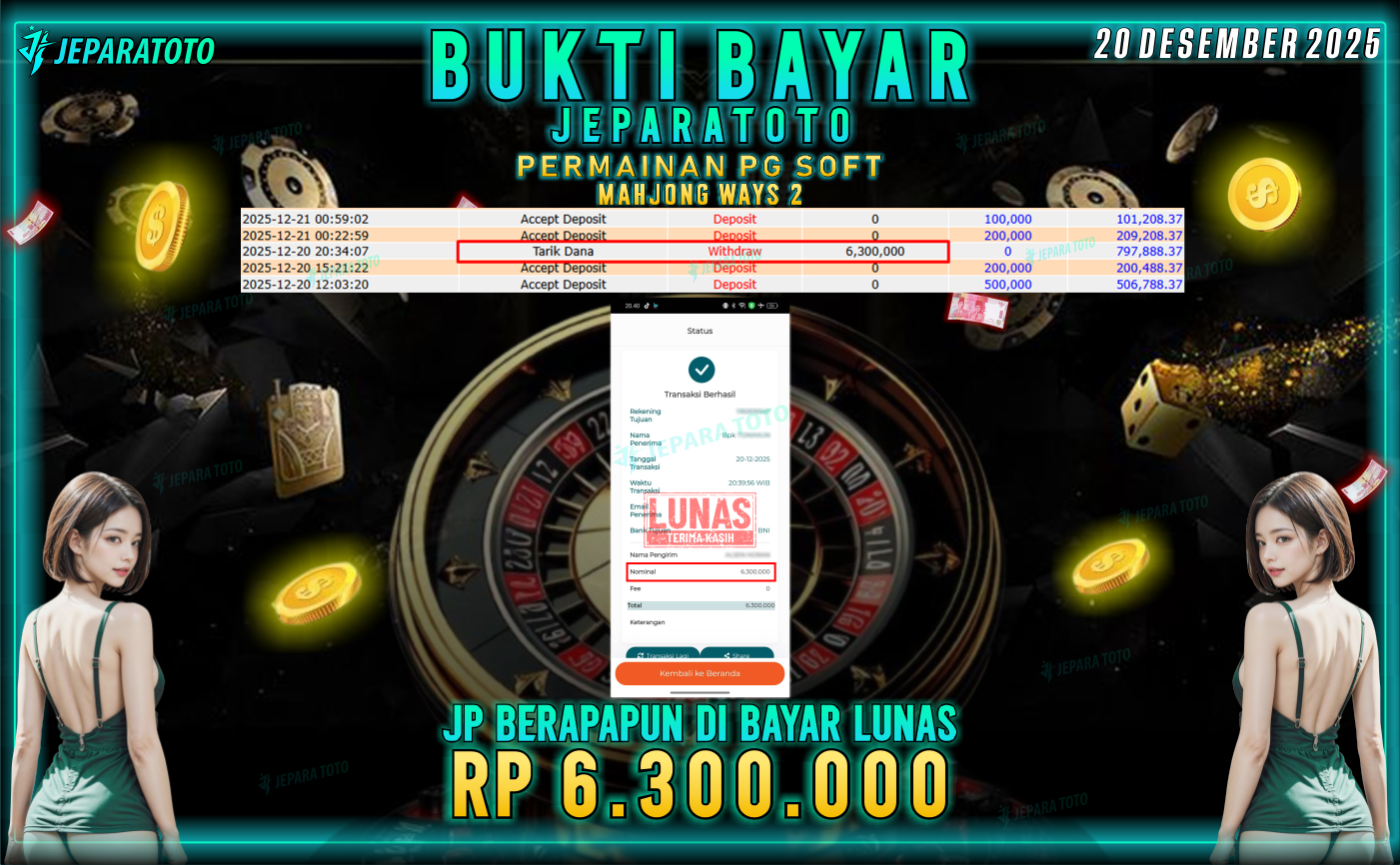 BUKTI KEMENANGAN MEMBER JEPARATOTO | MAHJONG WAYS 2