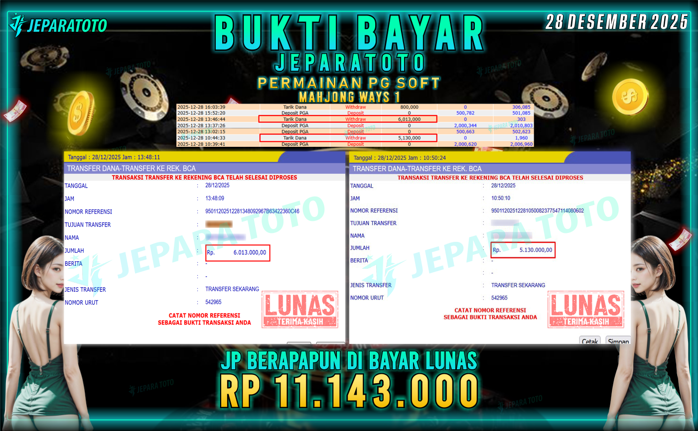 BUKTI KEMENANGAN MEMBER JEPARATOTO | MAHJONG WAYS 1