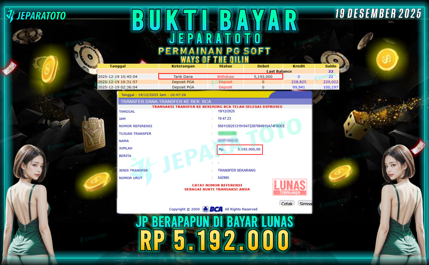 BUKTI KEMENANGAN MEMBER JEPARATOTO | WAYS OF THE QILIN