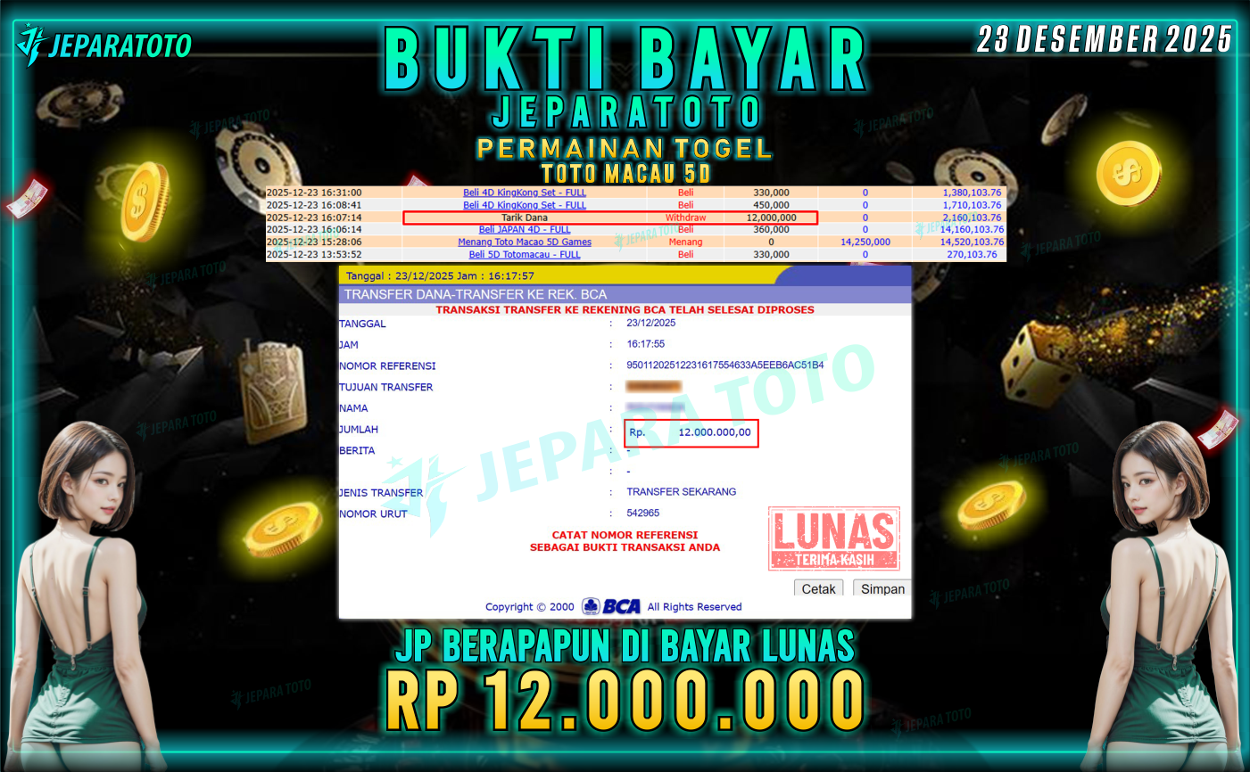 BUKTI KEMENANGAN MEMBER JEPARATOTO | TOTO MACAU 5D