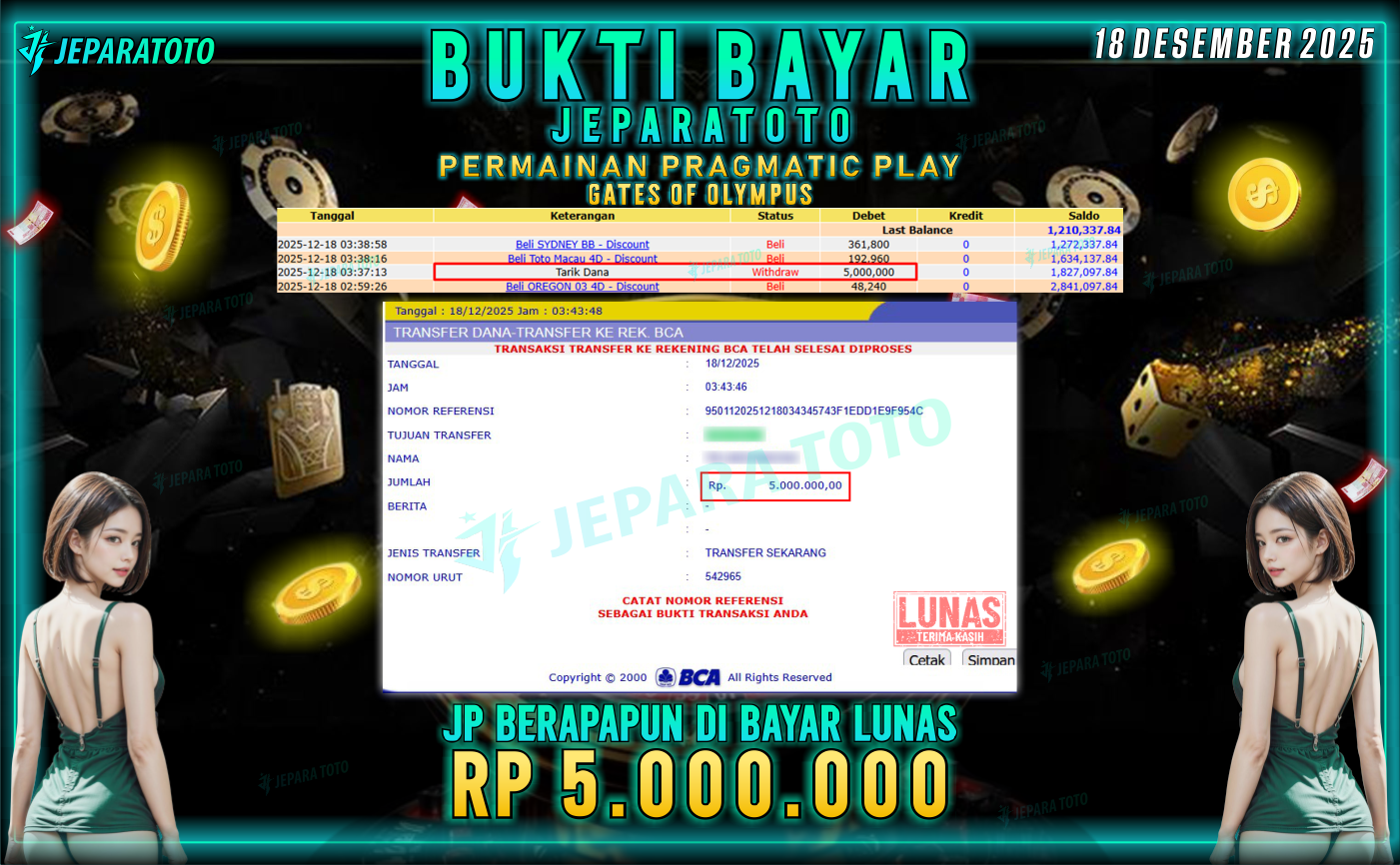 BUKTI KEMENANGAN MEMBER JEPARATOTO | GATES OF OLYMPUS