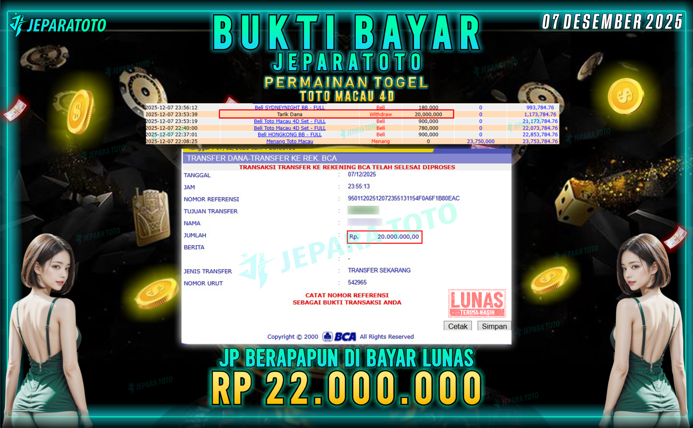 BUKTI KEMENANGAN MEMBER JEPARATOTO | TOTO MACAU 4D