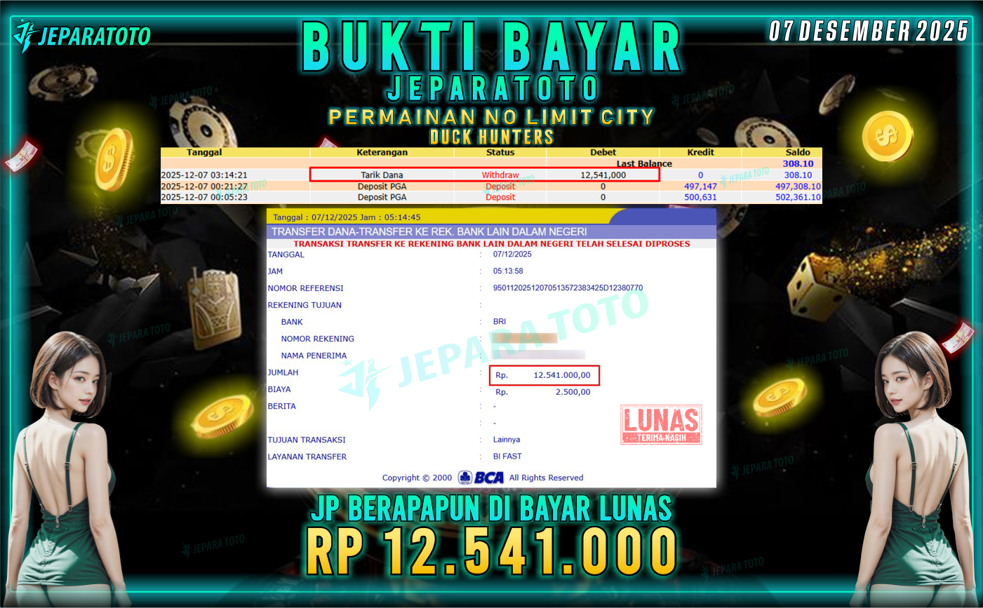 BUKTI KEMENANGAN MEMBER JEPARATOTO | DUCK HUNTERS