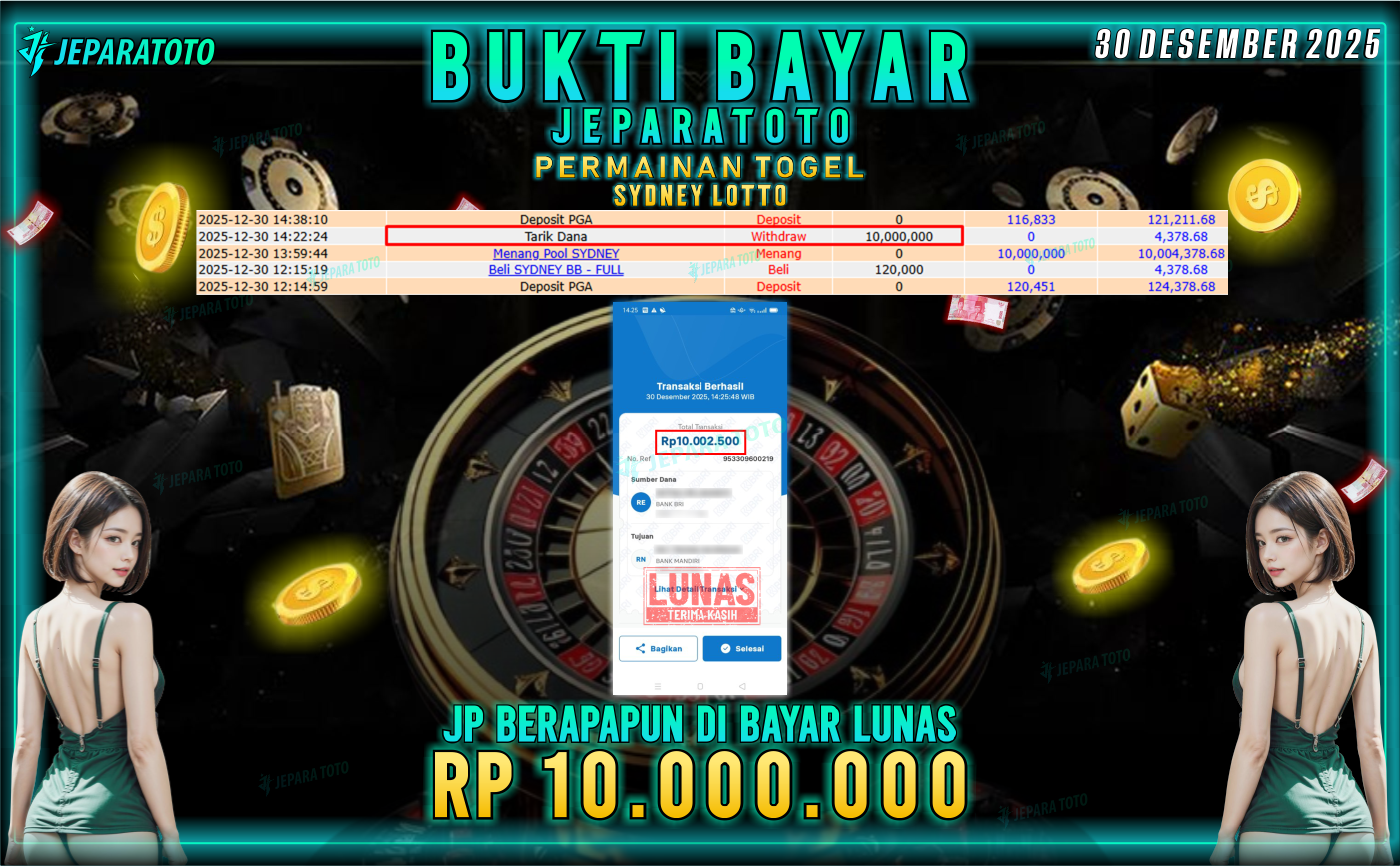 BUKTI KEMENANGAN MEMBER JEPARATOTO | SYDNEY LOTTO