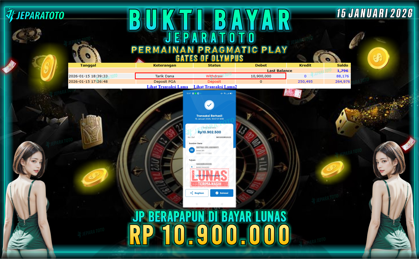 BUKTI KEMENANGAN MEMBER JEPARATOTO | GATES OF OLYMPUS