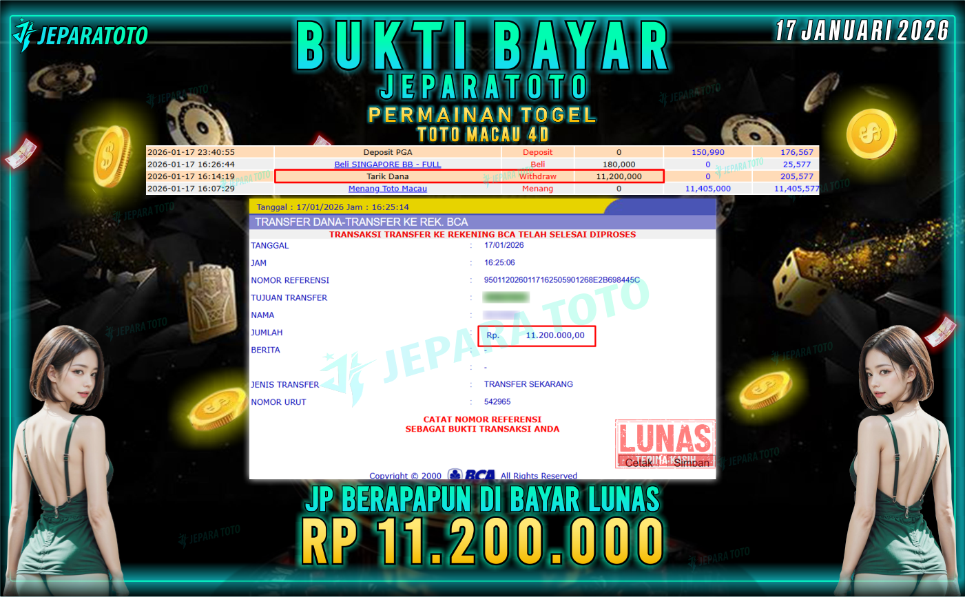 BUKTI KEMENANGAN MEMBER JEPARATOTO | TOTO MACAU 4D