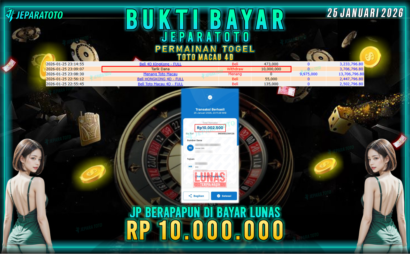 BUKTI KEMENANGAN MEMBER JEPARATOTO | TOTO MACAU 4D
