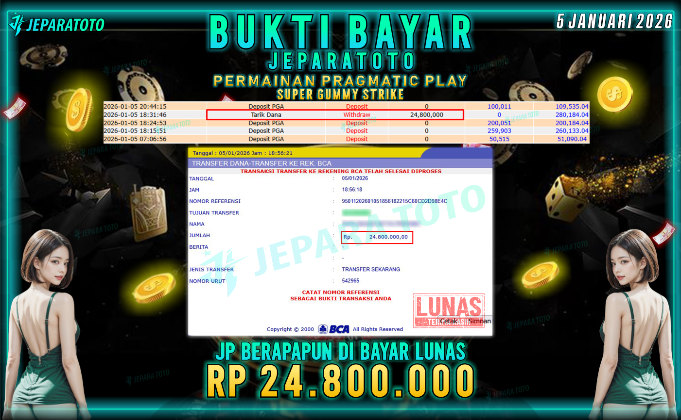 BUKTI KEMENANGAN MEMBER JEPARATOTO | SUPER GUMMY STRIKE