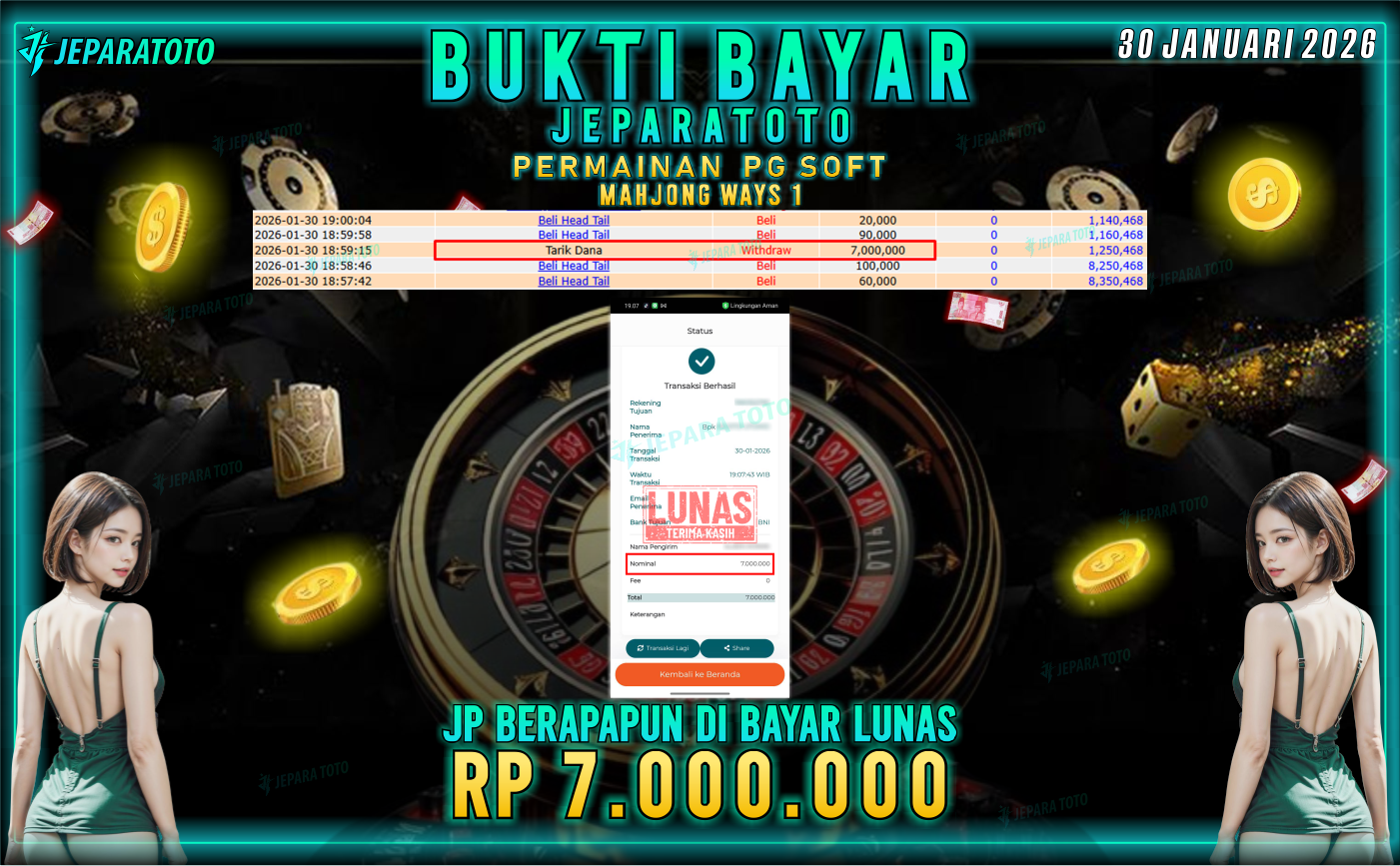 BUKTI KEMENANGAN MEMBER JEPARATOTO | MAHJONG WAYS 1