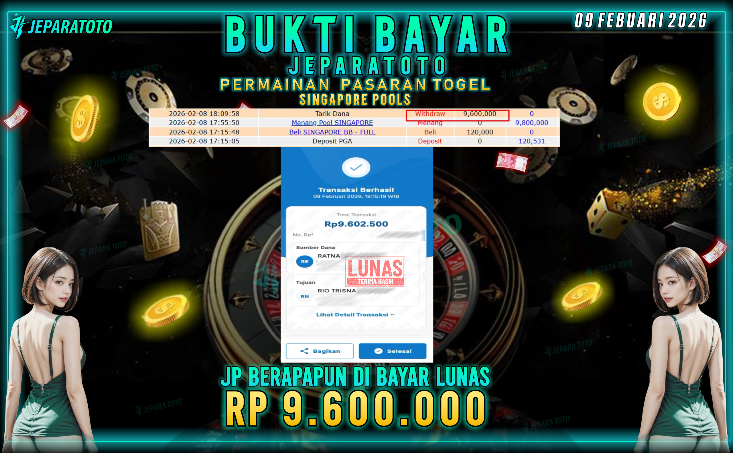 BUKTI KEMENANGAN MEMBER JEPARATOTO | SINGAPORE POOLS