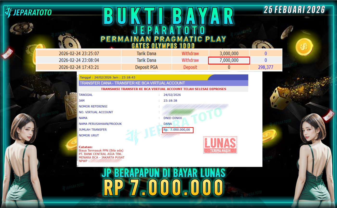 BUKTI KEMENANGAN MEMBER JEPARATOTO | GATES OLYMPUS 1000