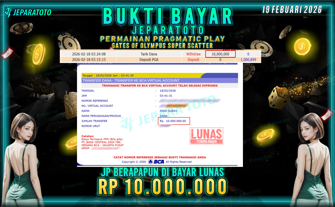 BUKTI KEMENANGAN MEMBER JEPARATOTO | GATES OF OLYMPUS SUPER SCATER